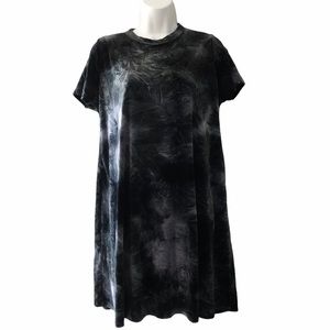 Ginger G Black & Gray Velvet Boutique Dress sz lg